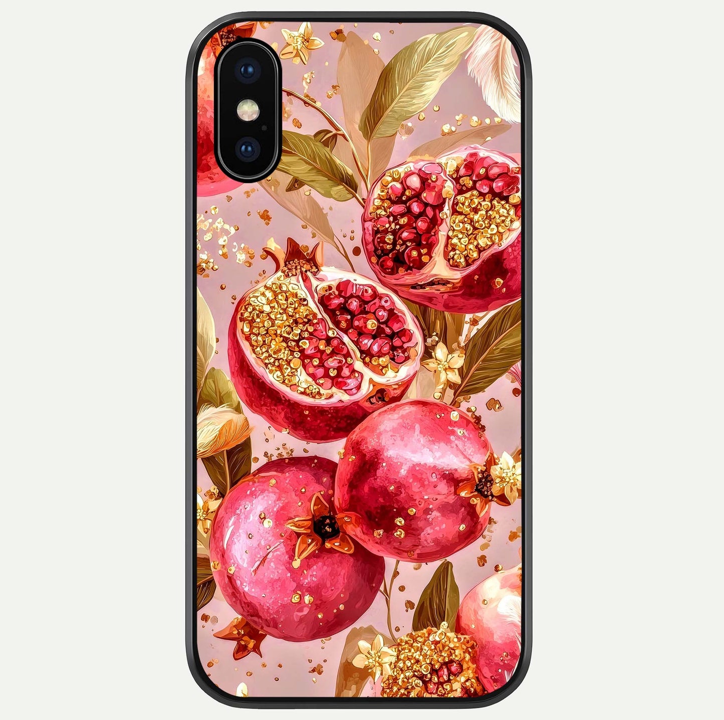 Golden Bloom Glow Glass Case For iPhone X by Custom World