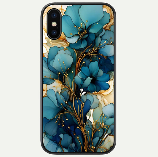 Golden Bloom Symphony Glass Case For iPhone X by Custom World