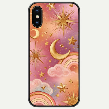 Golden Celestial Dreams Glass Case For iPhone X by Custom World