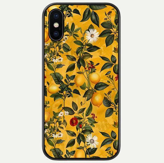 Golden Lemon Field Glass Case For iPhone X by Custom World