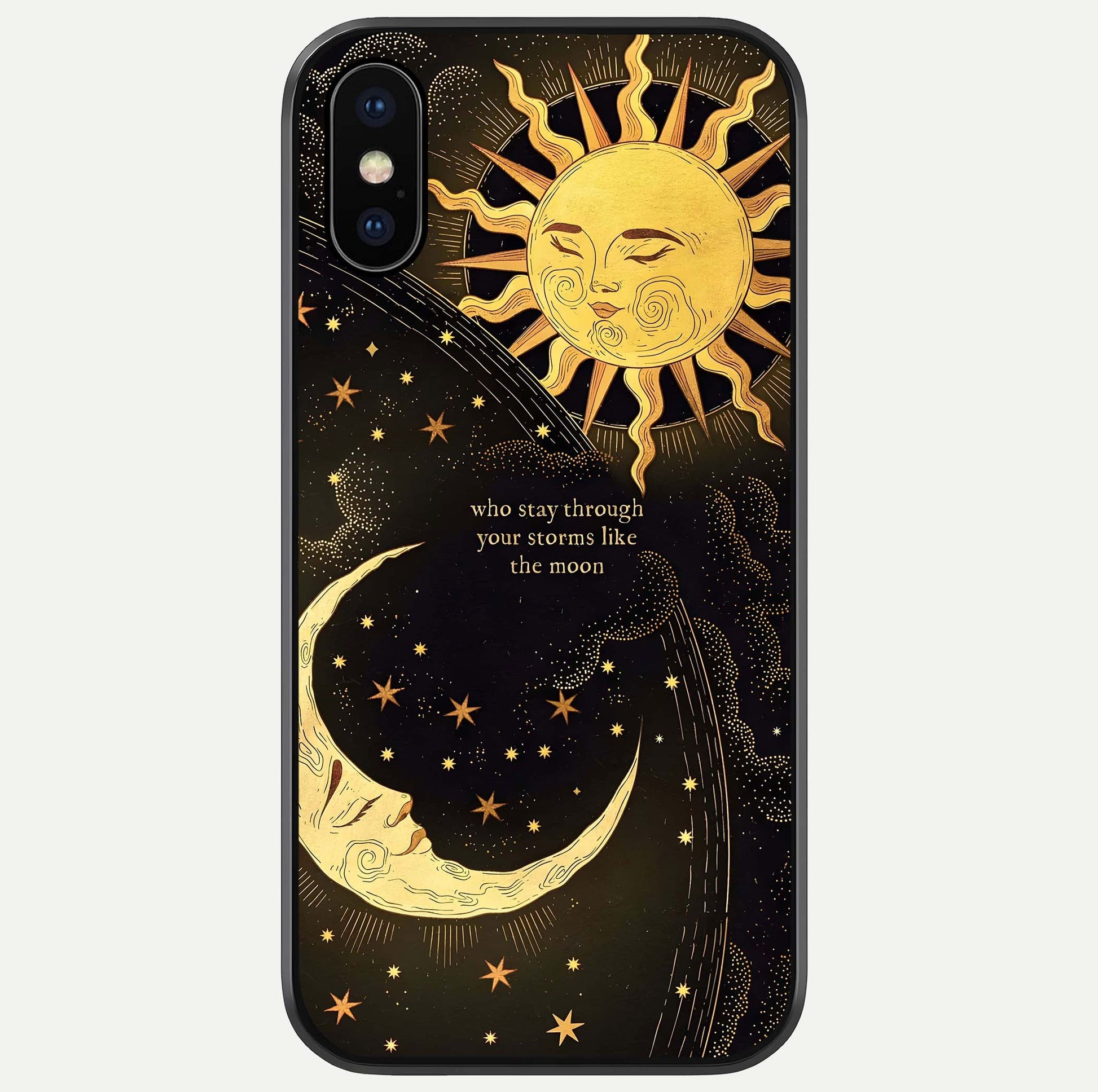 Golden Lunar Love Glass Case For iPhone X by Custom World
