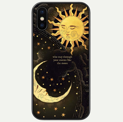 Golden Lunar Love Glass Case For iPhone X by Custom World