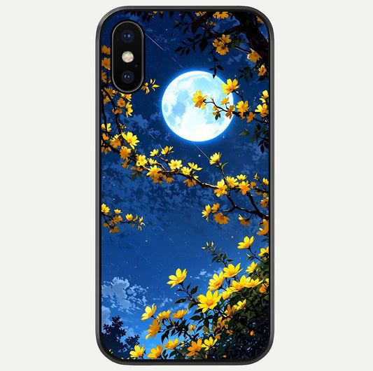 Golden Night Glow Glass Case For iPhone X by Custom World