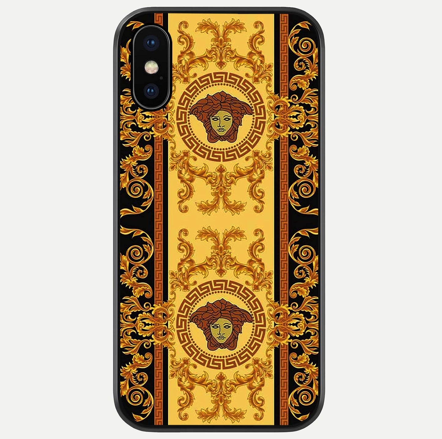 Golden Royal Heritage Glass Case For iPhone X by Custom World