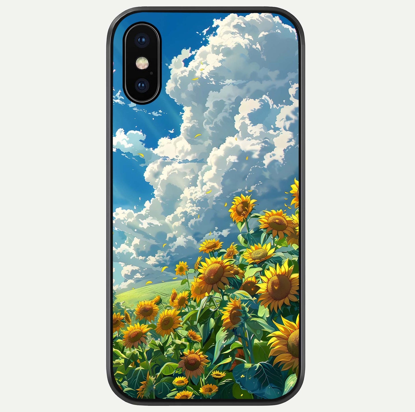 Golden Sun Glory Glass Case For iPhone X by Custom World