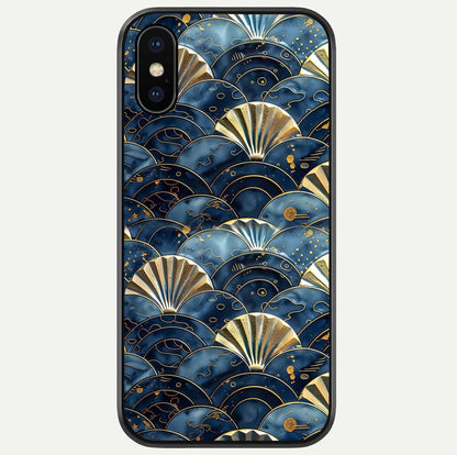 Golden Wave Luxe Glass Case For iPhone X by Custom World