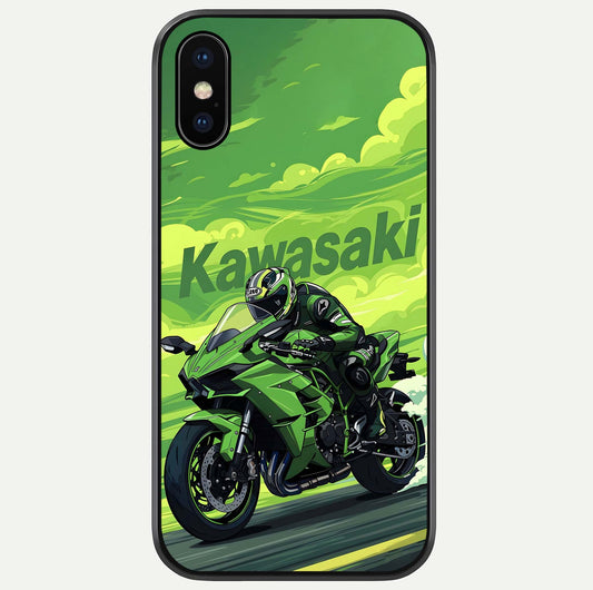 Green Kawasaki Glass Case For iPhone X by Custom World