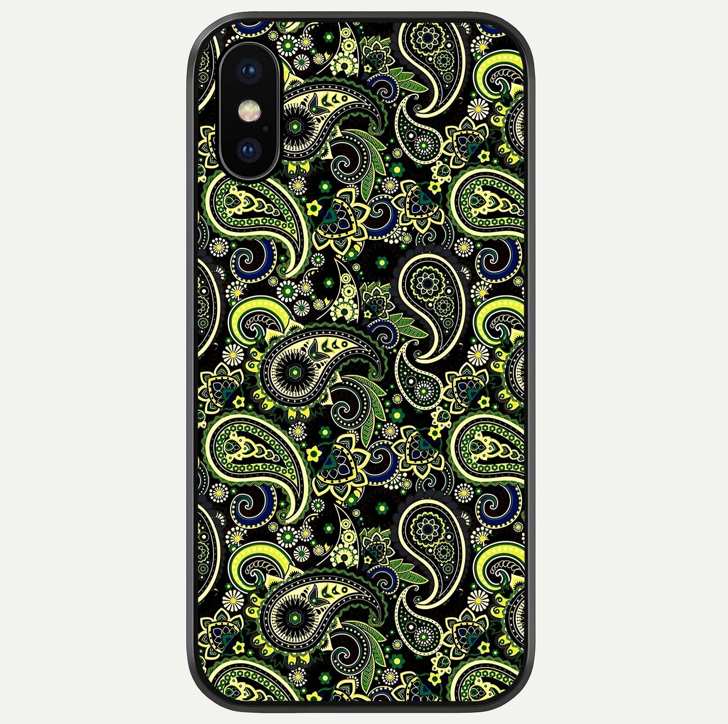 Green Mandala Pattern Glass Case For iPhone X by Custom World