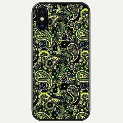 Green Mandala Pattern Glass Case For iPhone X by Custom World