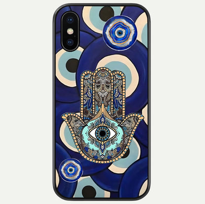 Hamsa Divine Guard Glass Case For iPhone X by Custom World