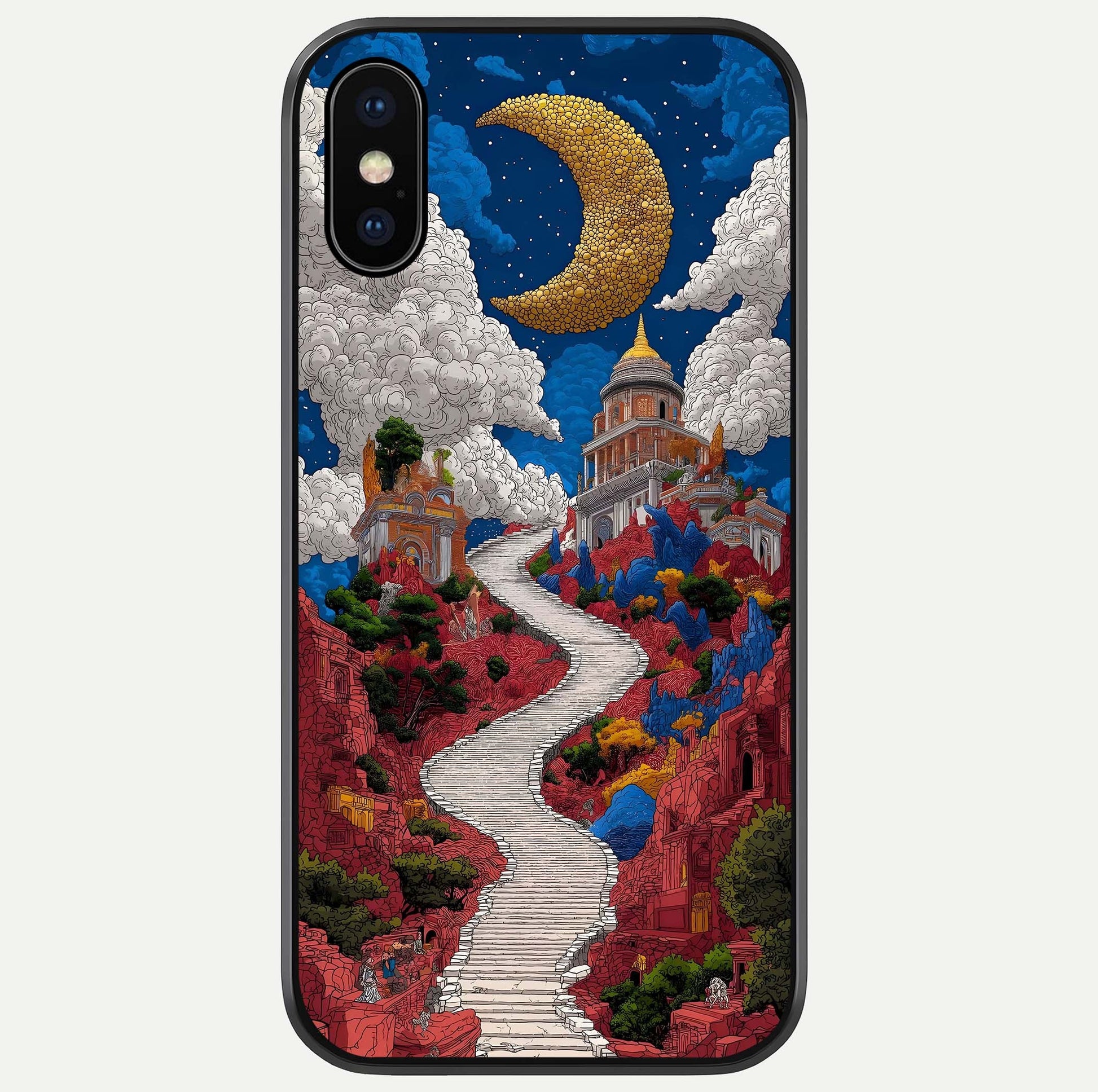 Heavenly Moon Path Glass Case For iPhone X by Custom World