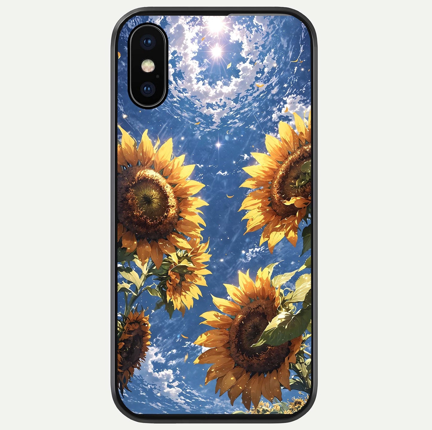 Heavenly Sunflower Rise Glass Case For iPhone X by Custom World