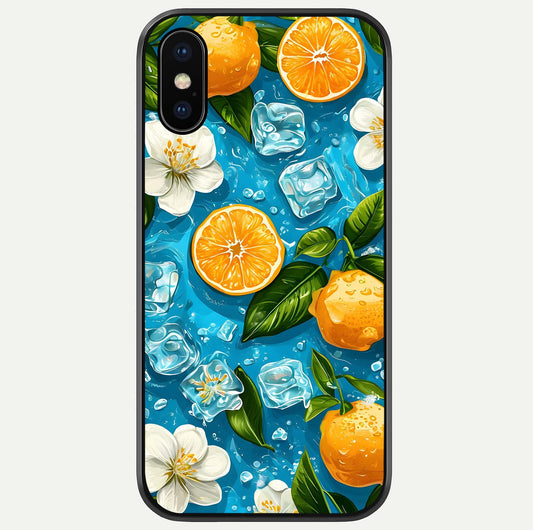 Ice Cube With Orange Glass Case For iPhone X by Custom World
