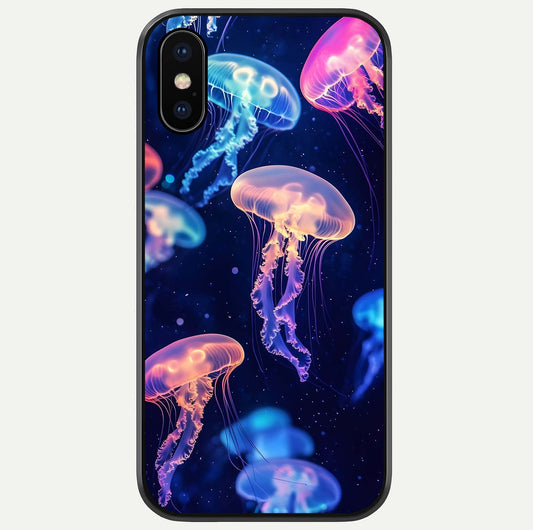 Jellyfish Pattern Glass Case For iPhone X by Custom World