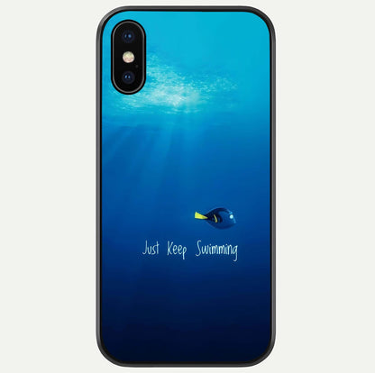 Just Keep Swimming Glass Case For iPhone X by Custom World