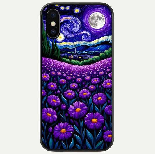 Lavender Moon Field Glass Case For iPhone X by Custom World