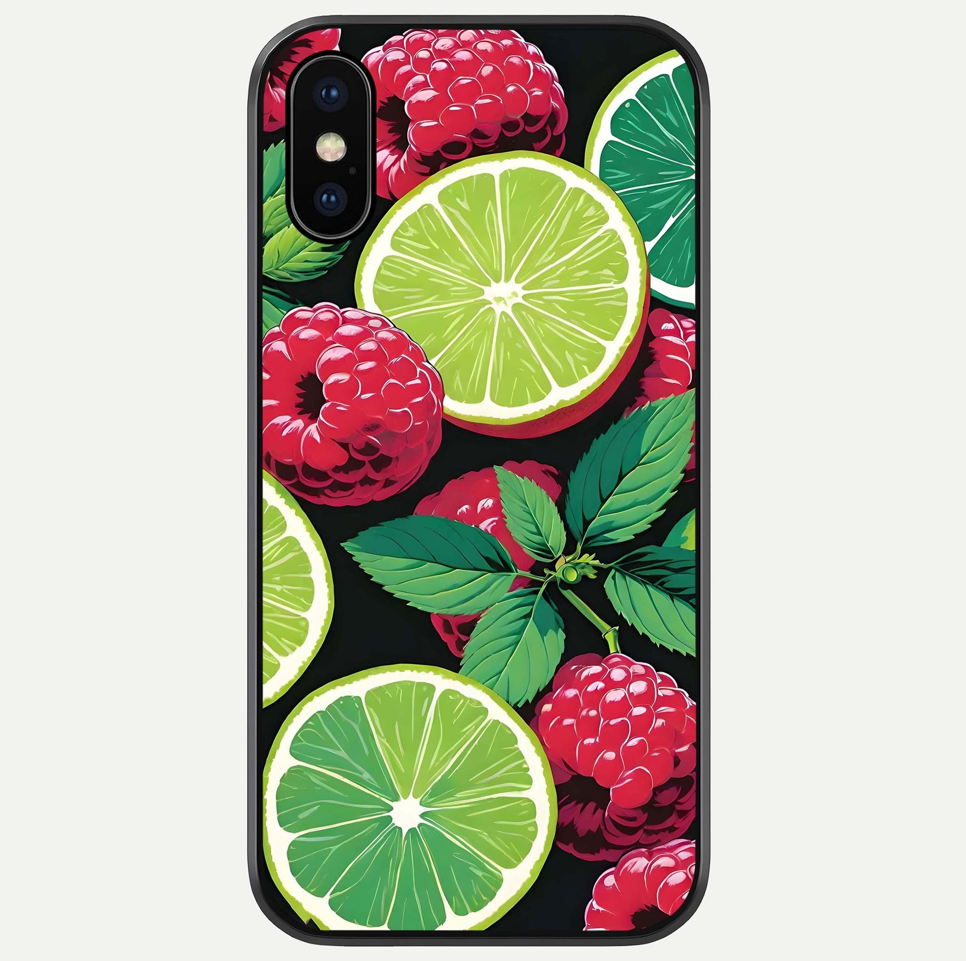 Lime & Raspberry Pattern Glass Case For iPhone X by Custom World