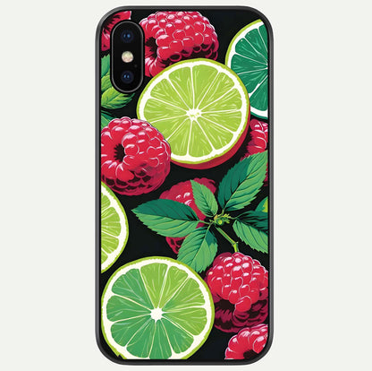 Lime & Raspberry Pattern Glass Case For iPhone X by Custom World