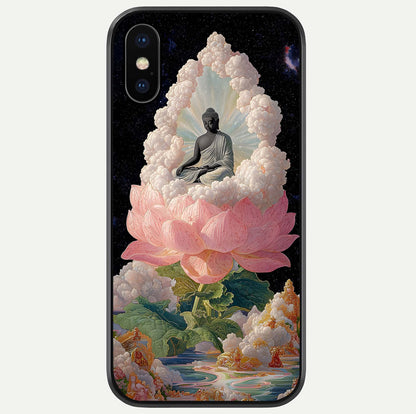 Lotus Divine Peace Glass Case For iPhone X by Custom World