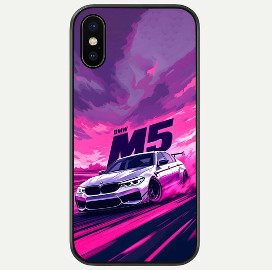 MS Neon Car Glass Case For iPhone X by Custom World