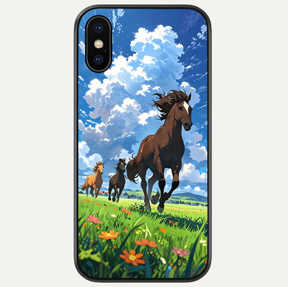 Majestic Horses Galloping Glass Case For iPhone X by Custom World