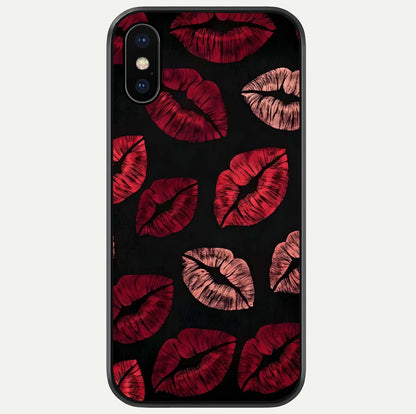 Midnight Kiss Love Glass Case For iPhone X by Custom World