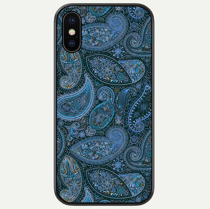 Midnight Paisley Glow Glass Case For iPhone X by Custom World