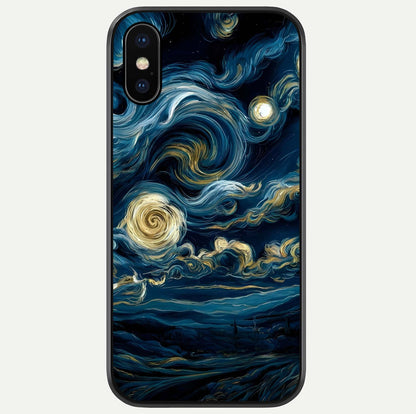 Midnight Sky Whirl Glass Case For iPhone X by Custom World