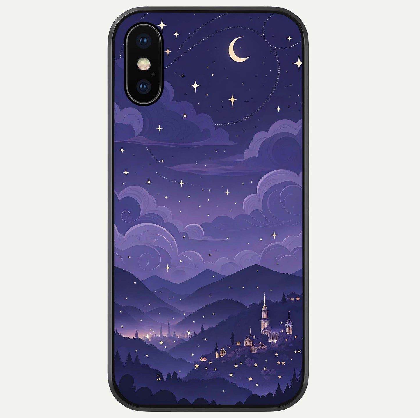 Minimal Night View Glass Case For iPhone X by Custom World