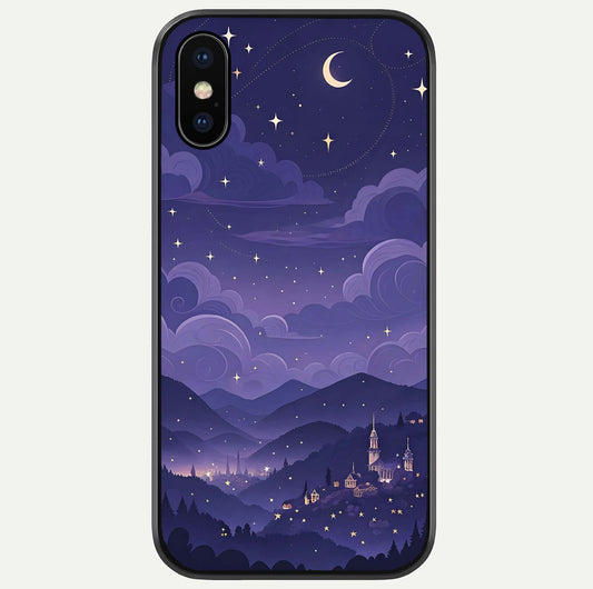 Minimal Night View Glass Case For iPhone X by Custom World