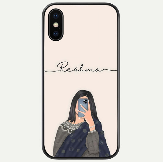Mirror Mood Muse With Custom Name Glass Case For iPhone X by Custom World
