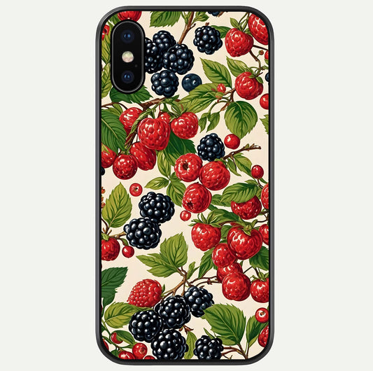 Mixed Berry Collage Glass Case For iPhone X by Custom World