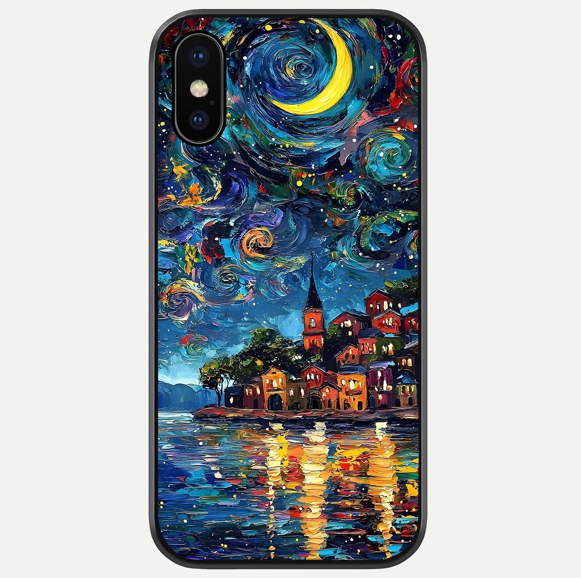 Moonlight Harbor Glow Glass Case For iPhone X by Custom World
