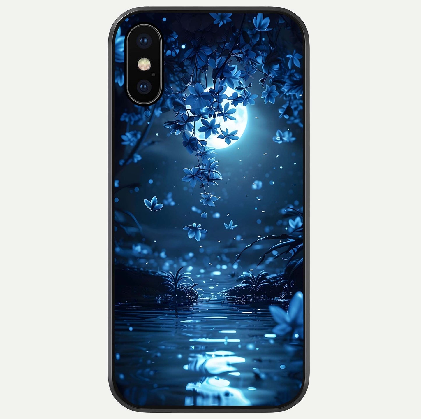 Moonlight Petal Dream Glass Case For iPhone X by Custom World