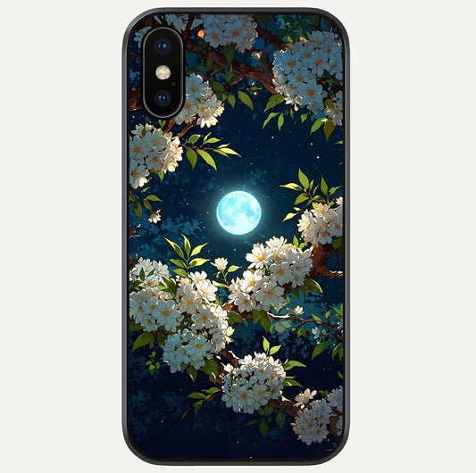 Moonlit Blossom Dream Glass Case For iPhone X by Custom World