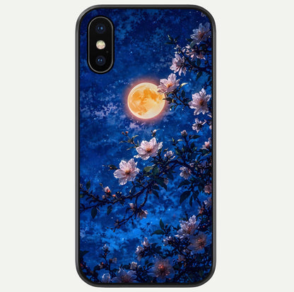 Moonlit Blossoms Night Glass Case For iPhone X by Custom World