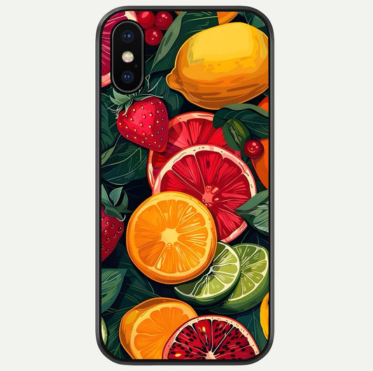 Multiple Fruits Glass Case For iPhone X by Custom World