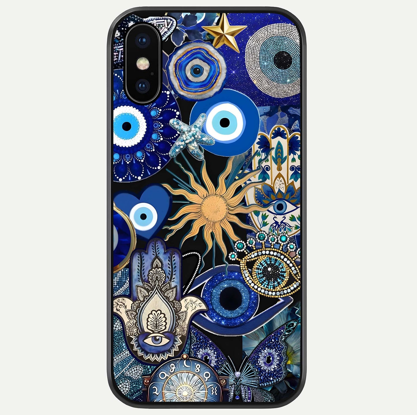 Mystic Blue Evil Eye Glass Case For iPhone X by Custom World