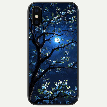 Mystic Floral Night Glass Case For iPhone X by Custom World