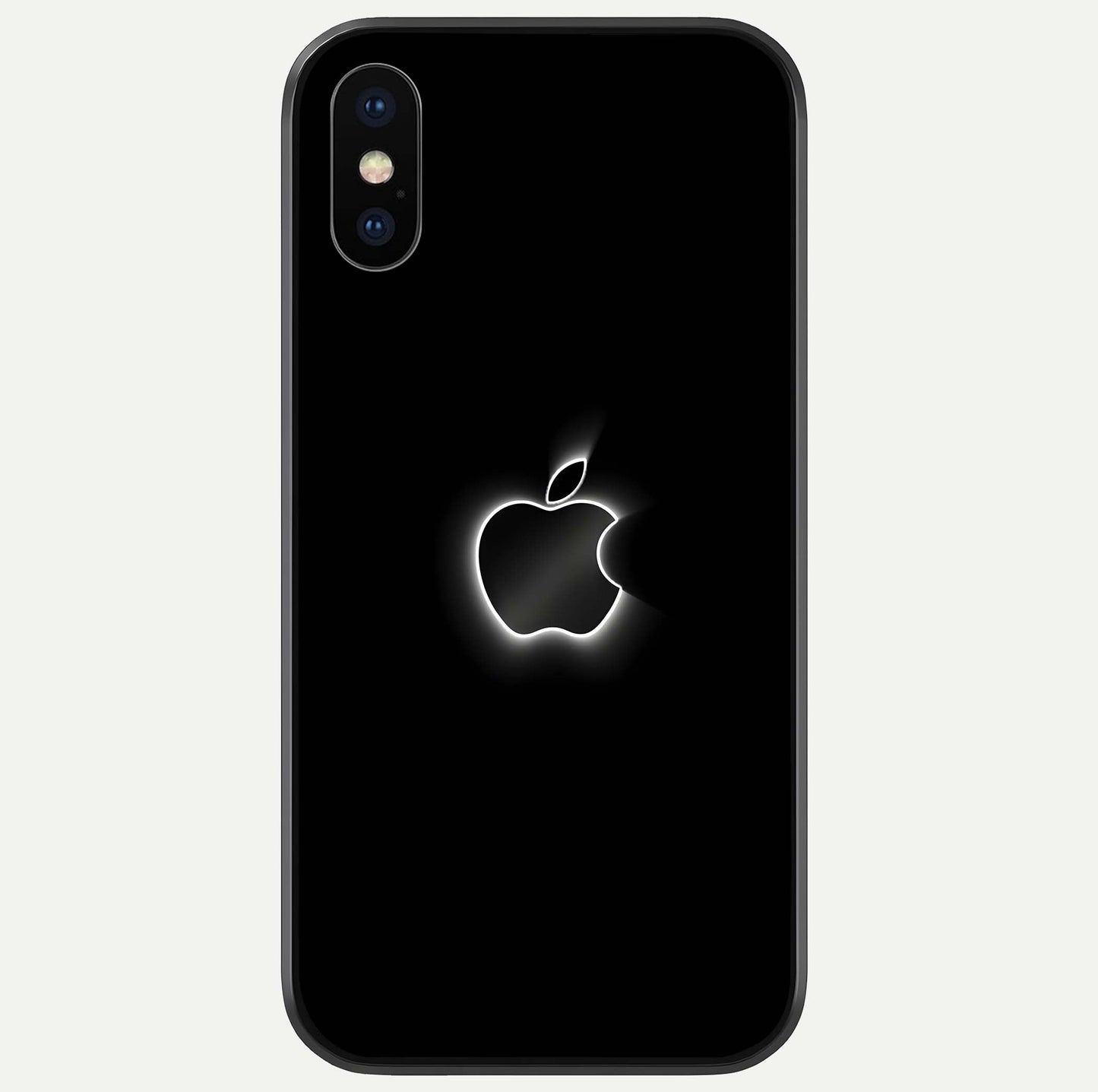 Neon Apple Glow Glass Case For iPhone X by Custom World