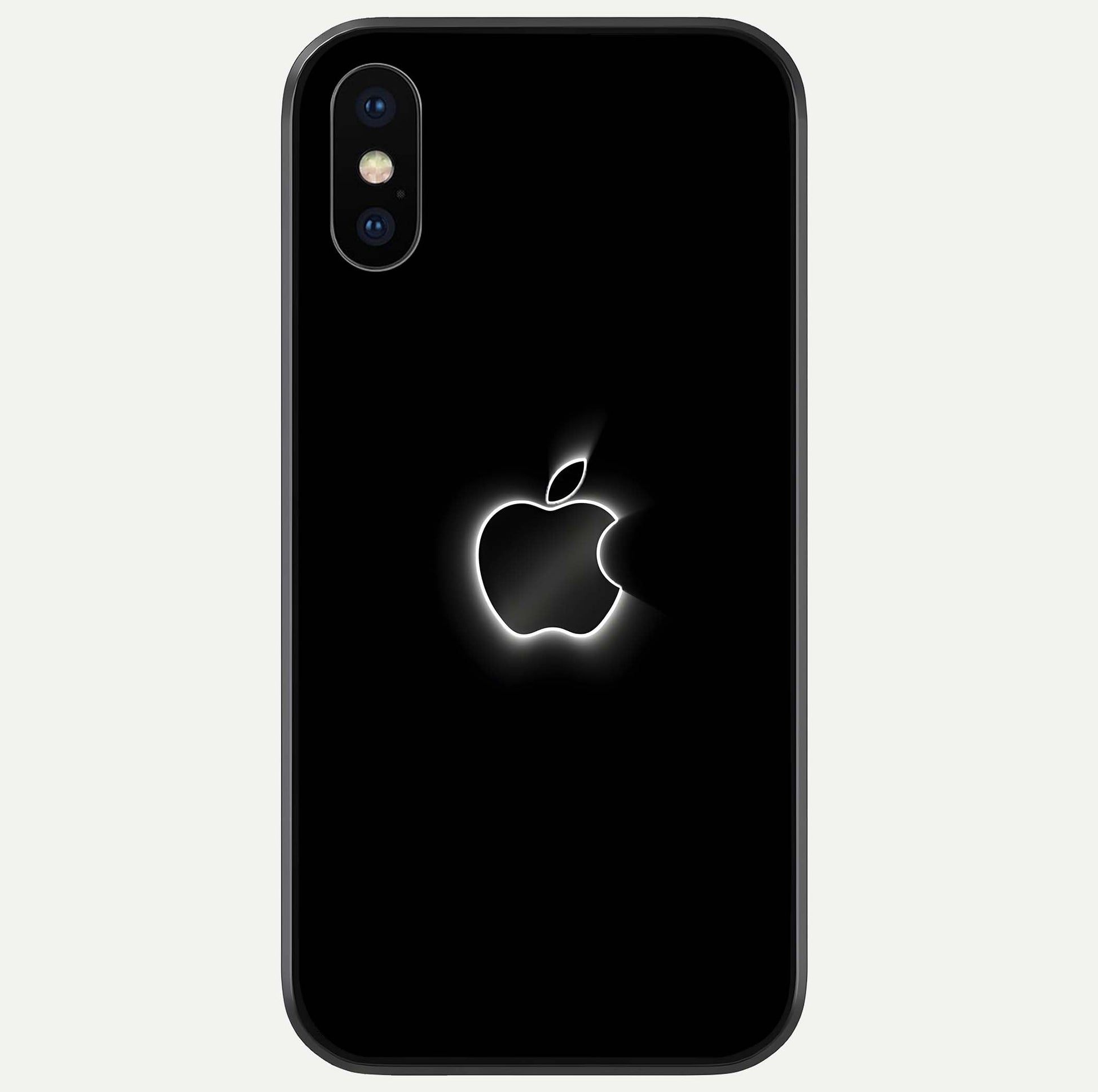 Neon Apple Glow Glass Case For iPhone X by Custom World