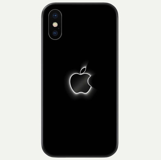 Neon Apple Glow Glass Case For iPhone X by Custom World