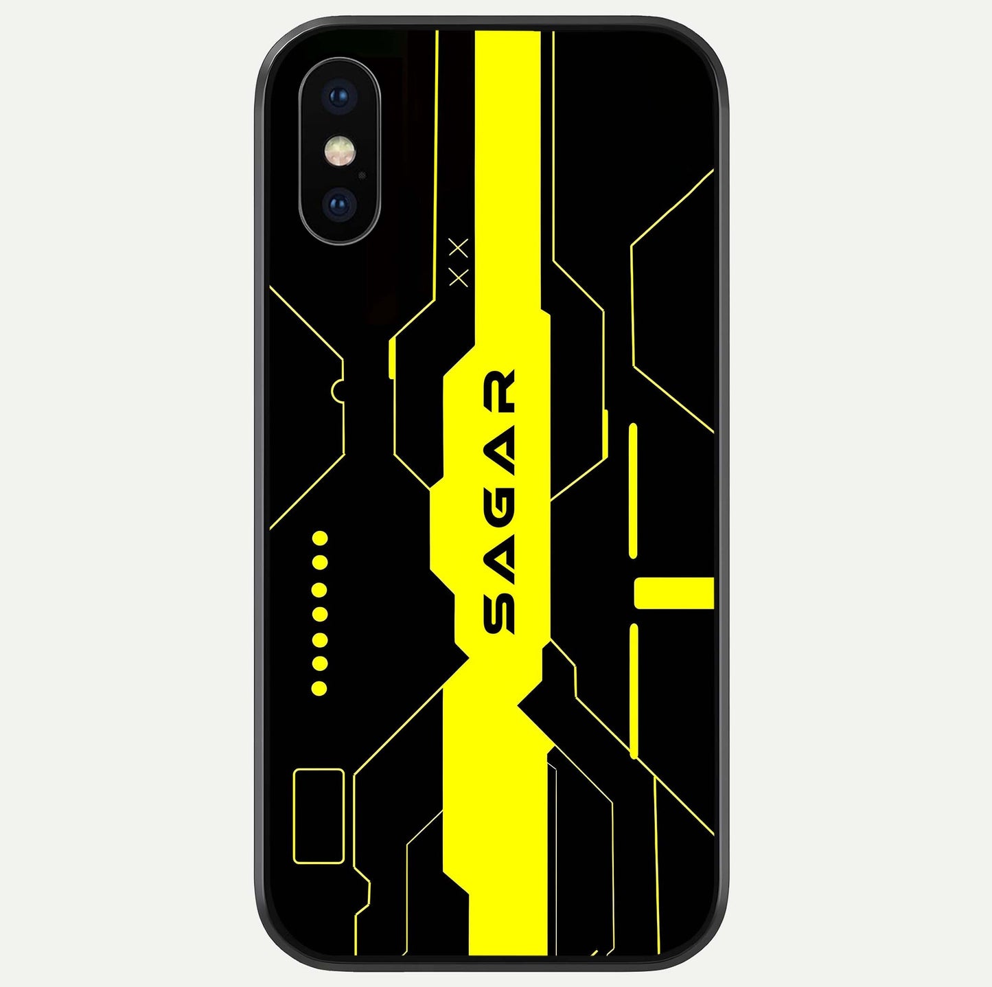 Neon CYBERPUNK Custom Name Glass Case For iPhone X by Custom World