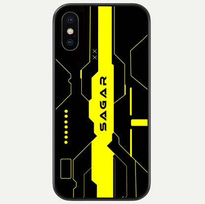 Neon CYBERPUNK Custom Name Glass Case For iPhone X by Custom World