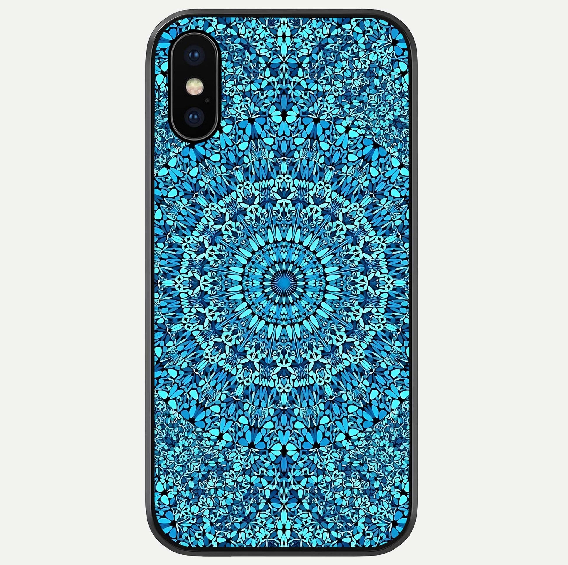 Ocean Bloom Mandala Glass Case For iPhone X by Custom World