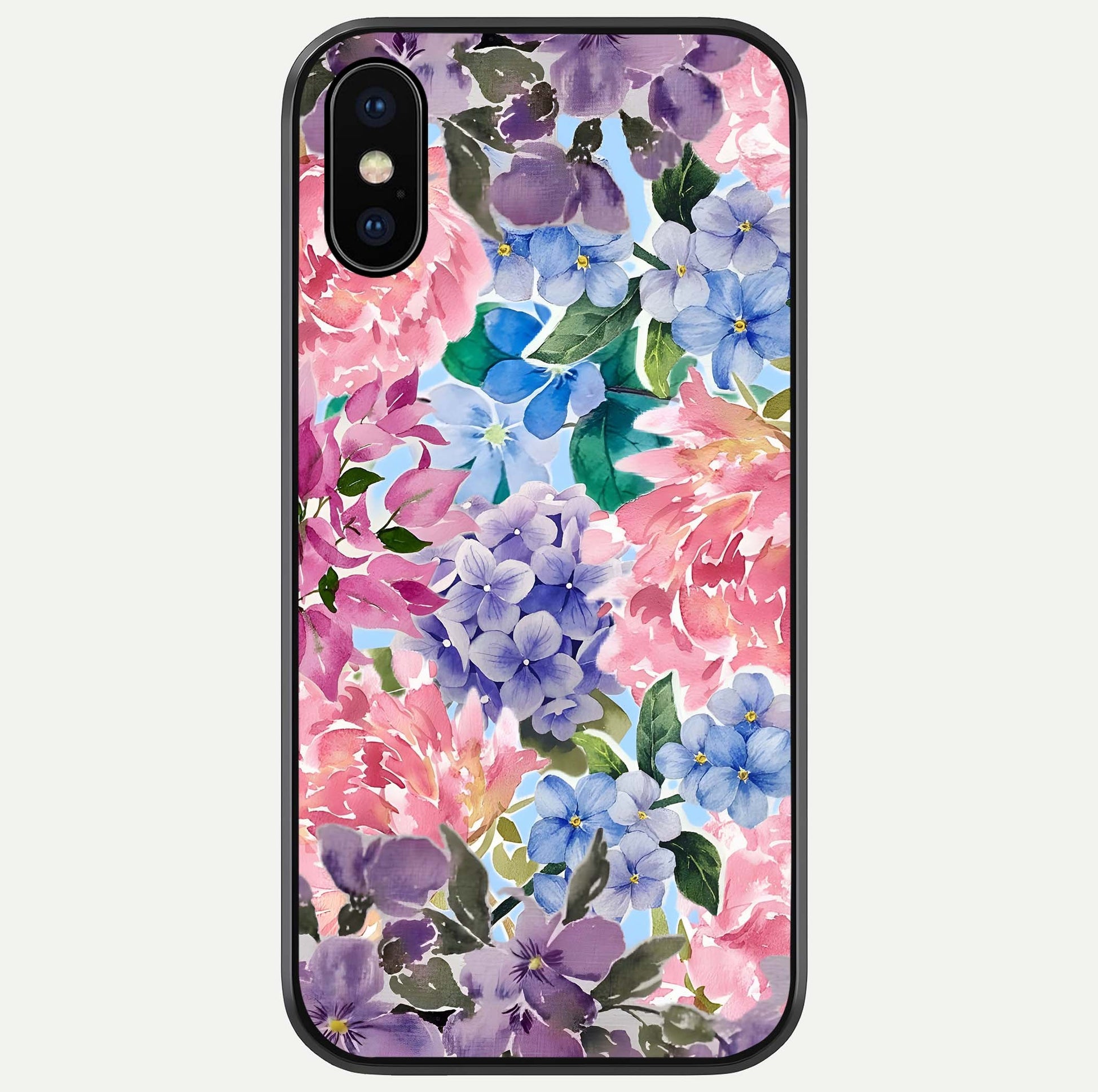 Pastel Floral Mix Glass Case For iPhone X by Custom World