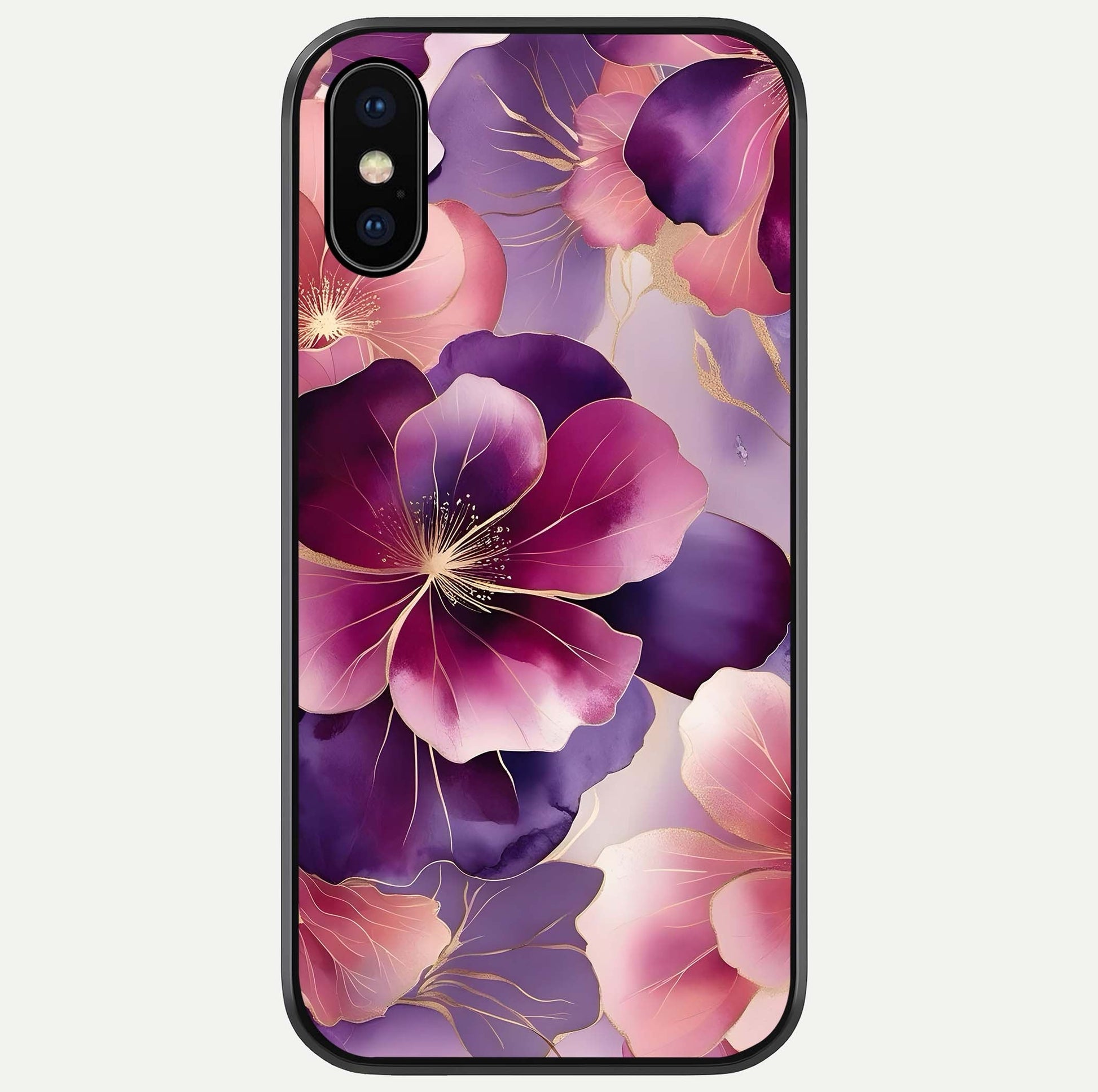 Pink Bouquet Florals Glass Case For iPhone X by Custom World