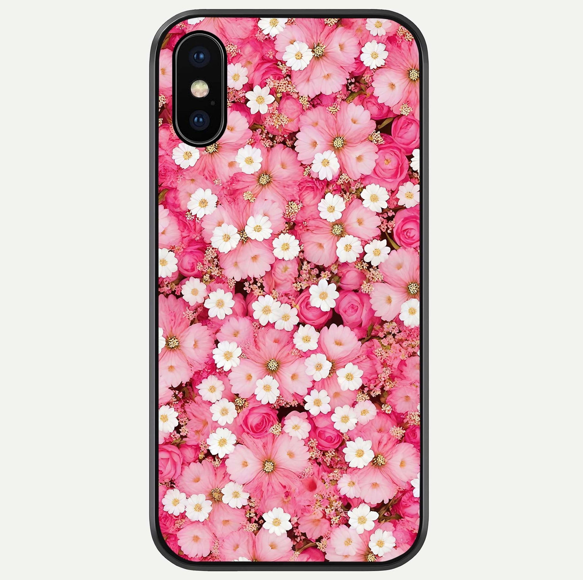 Pink Daisy Bliss Glass Case For iPhone X by Custom World