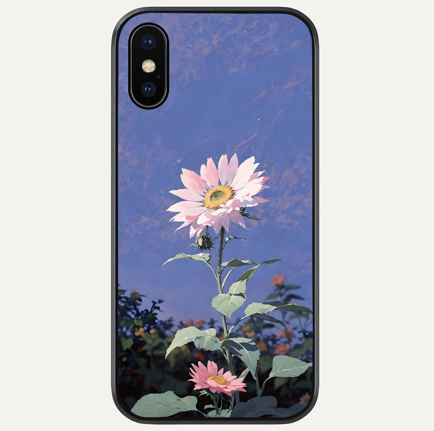 Pink Sunflower Glow Glass Case For iPhone X by Custom World