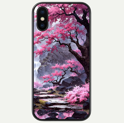 Pinkish Scenery Glass Case For iPhone X by Custom World